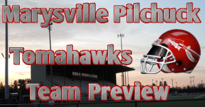 The helmet featured a spear and feather. Photo from http://www.northwesteliteindex.com/2014/08/20/2014-team-preview-marysville-pilchuck-tomahawks/